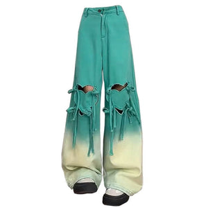 Knee-Heart Gradient Pants