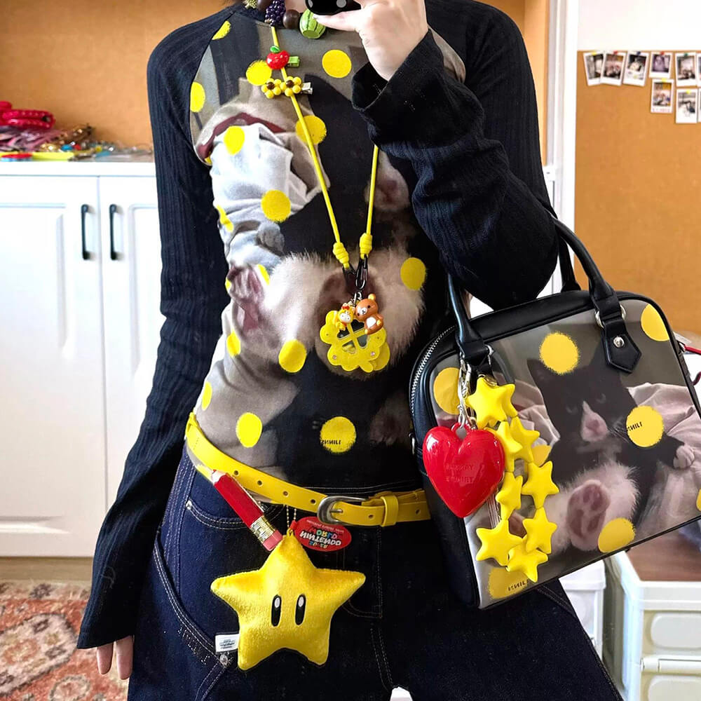 Lazy Kitty Polka Dot Top