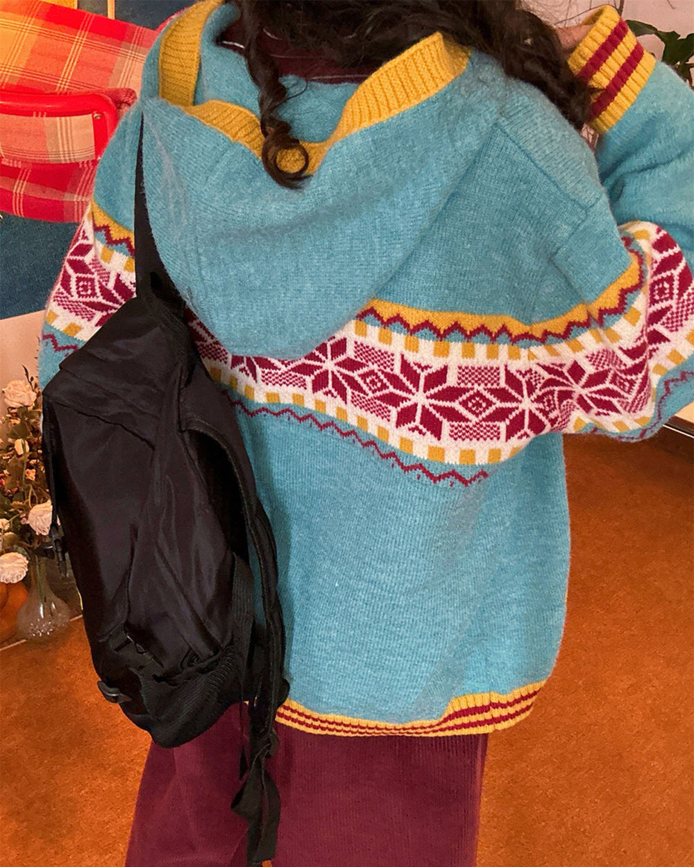 Lemon Chalet Pattern Cardigan