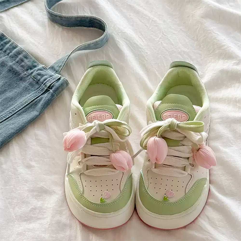 Mint Green Tulip Sneakers
