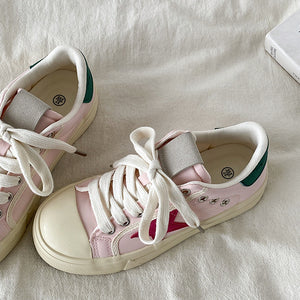 Pink & Red Star Sneakers