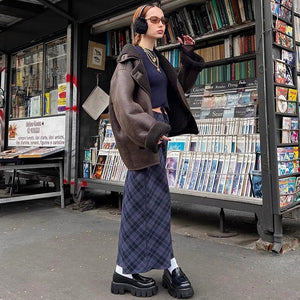 Campus Secrets Plaid Maxi Skirt