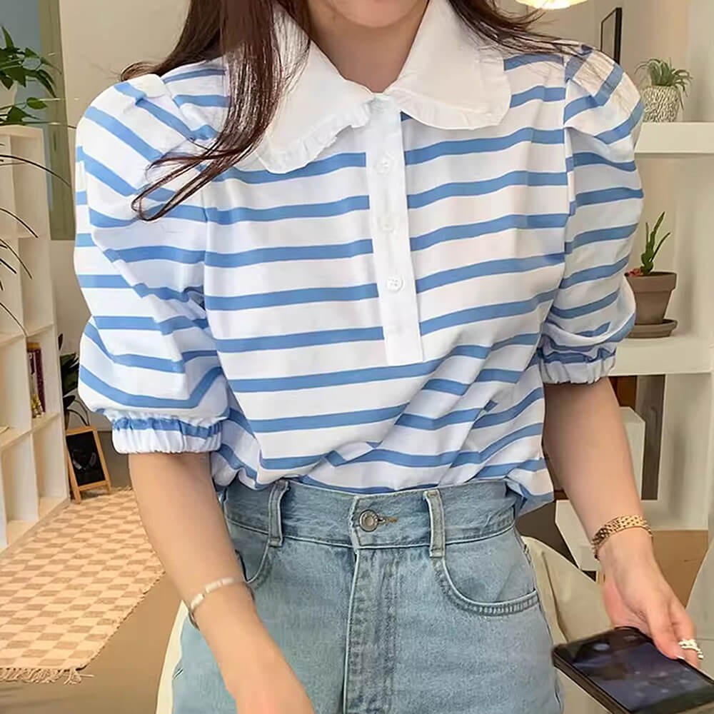 Puff Sleeve Sailor Stripe Tee