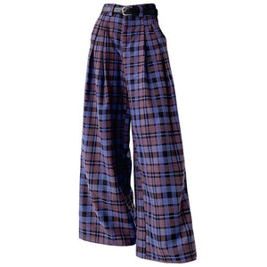 Best In Class Plaid Wide-Leg Trousers