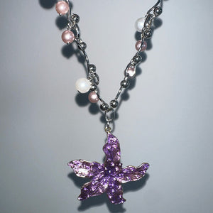 Purple Tropical Flower Choker