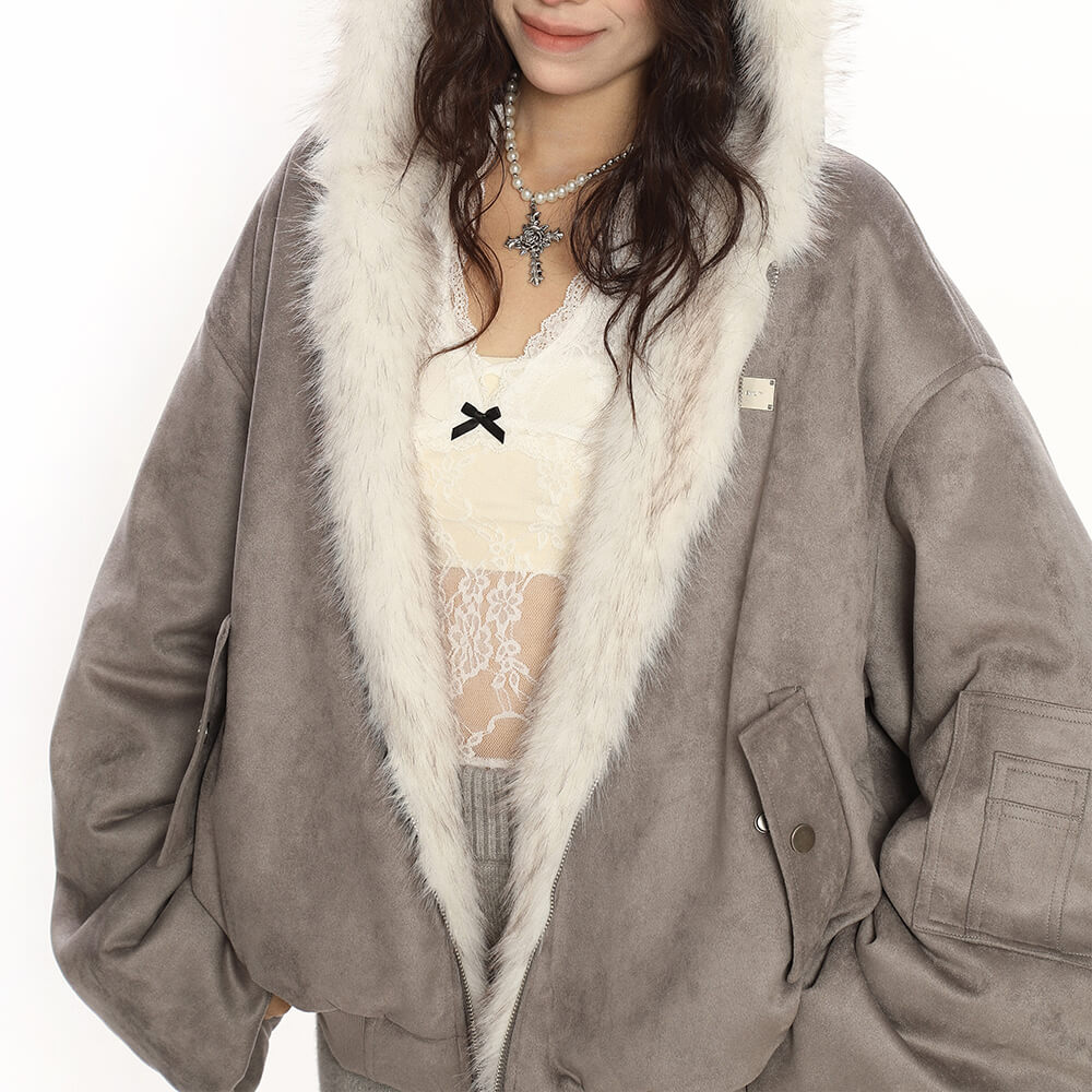 First Snow Reversible Fur Zip Jacket