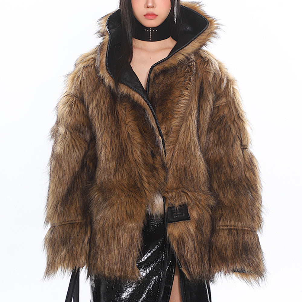 Crime Time Reversible Fur Jacket