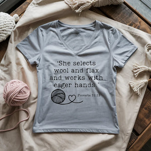 Crochet In Bible Lady V-neck