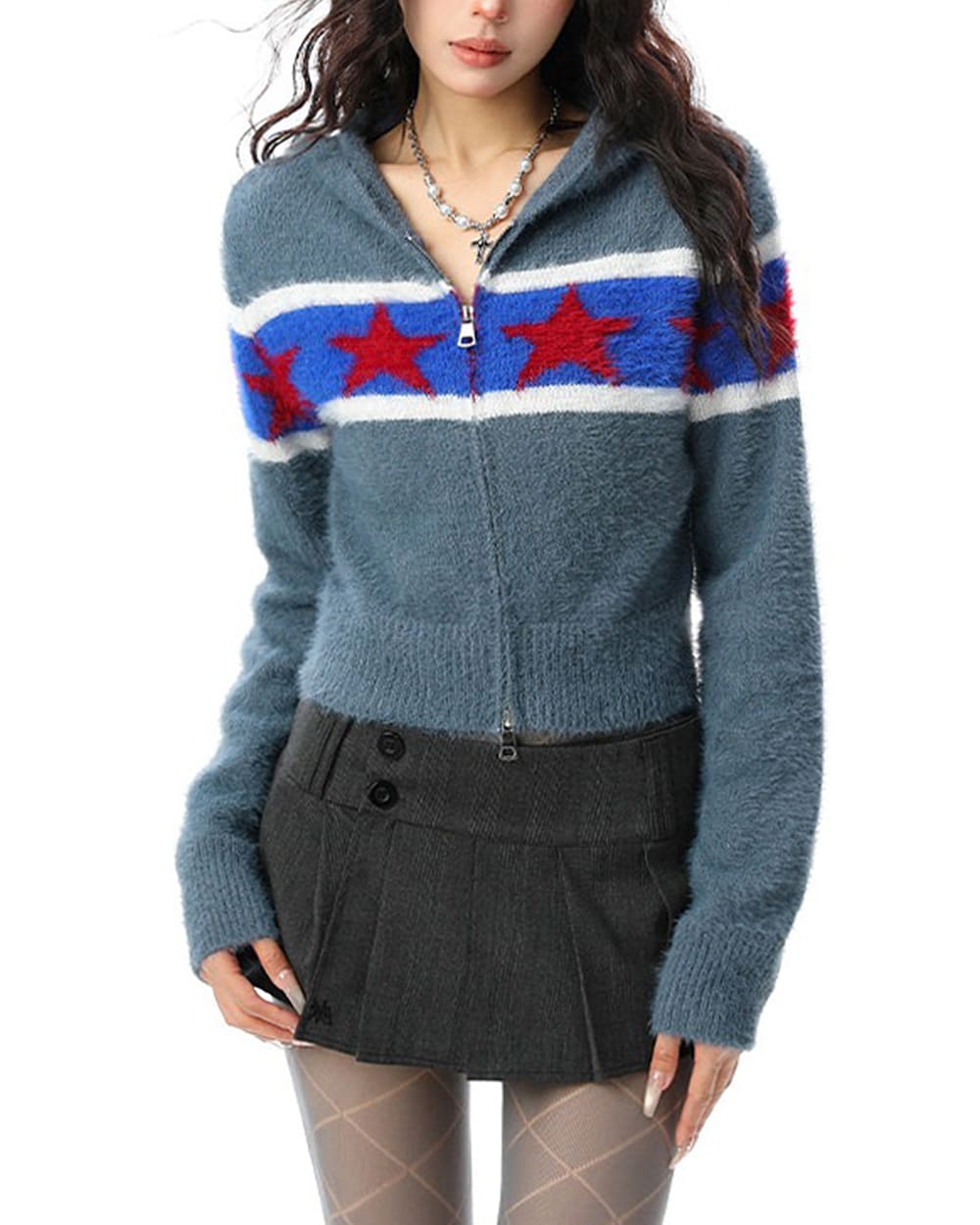 Retro American Knit Hoodie