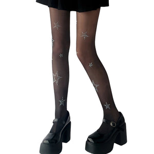 Star Girl Rhinestone Tights
