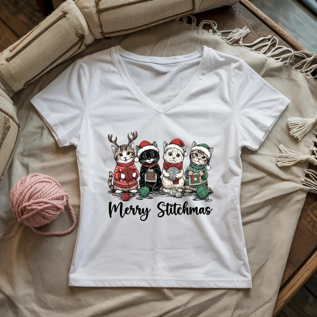 Merry Stitchmas Lady V-neck