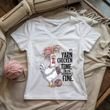 Yarn Chicken Time Lady V-neck