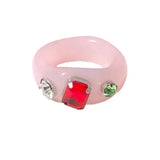 Y2K Rhinestone Acrylic Ring